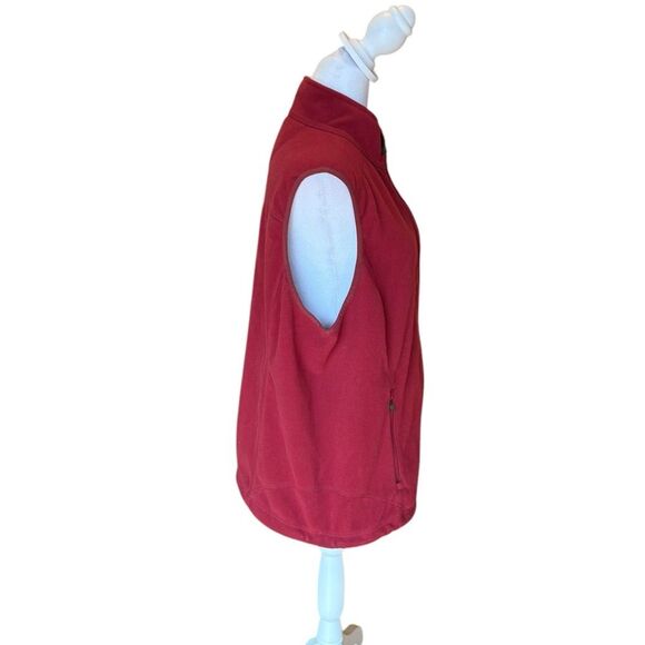 LL Bean Vest Red Fleece Full Zip Two Pocket Womens Size 1X - Picture 4 of 10